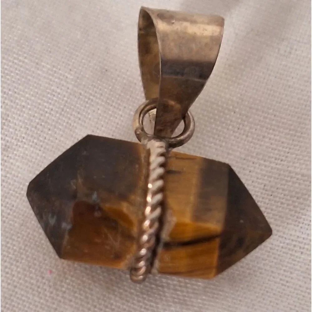 Silver Cats Eye Brown, Pendant, Charm